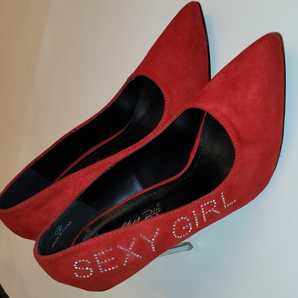 Red Crystal "Sexy Girl" High Heels 👠 - Picture 2 of 16